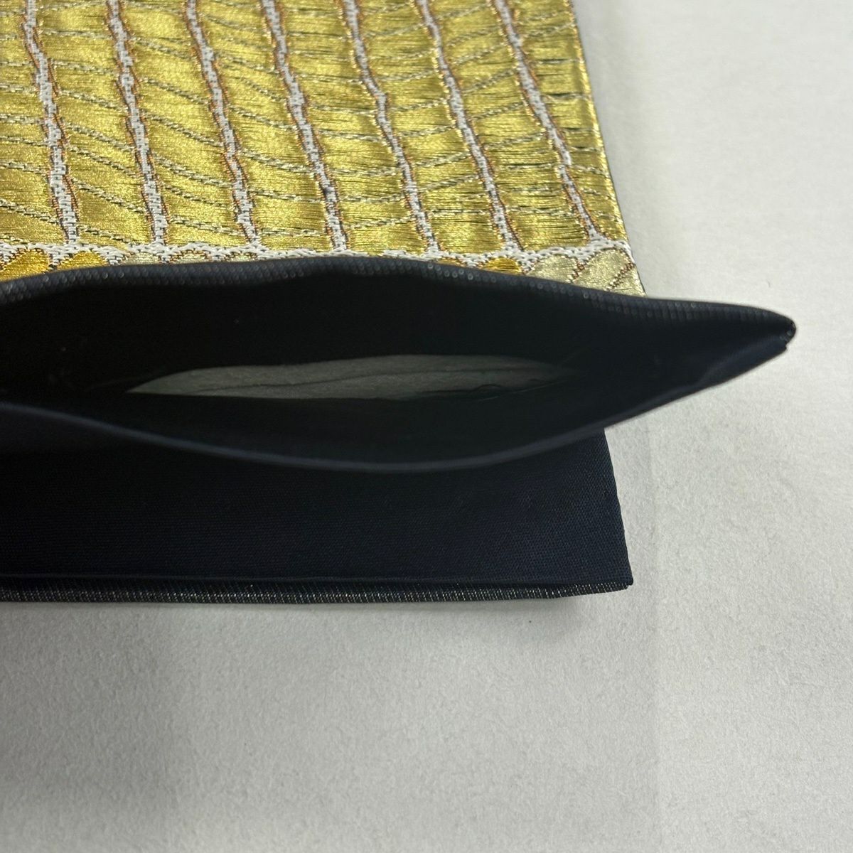 【美品】 袋帶 名品級 關西仕立 雜花紋 唐織 金絲 黑灰 六通 純蠶絲