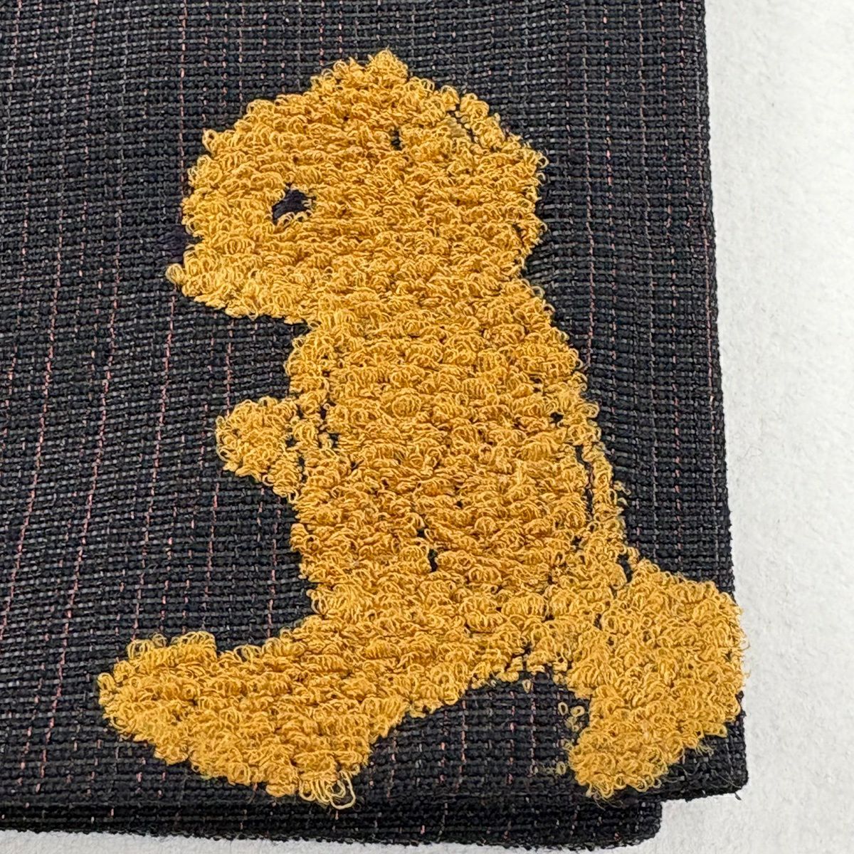 【美品】 袋帶 名品級 夏帶 熊 筋斗雲 刺繡 黑 お太鼓圖案 純蠶絲