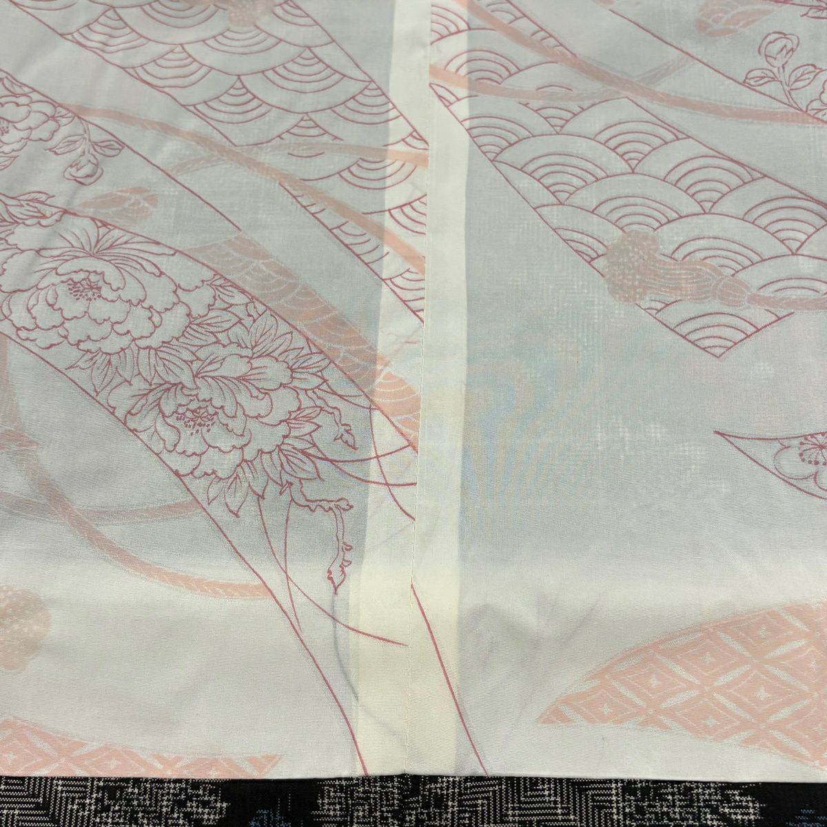 【美品】 紬織 身長162cm 袖長67cm M 雙層 套裝 證書附帶 花 菱 灰 純蠶絲 優品級