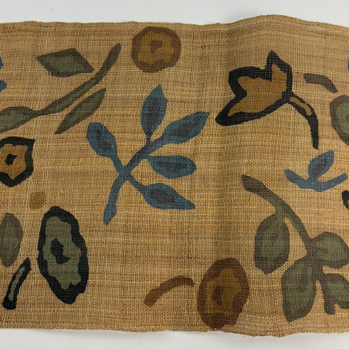【美品】名古屋帶 逸品級 八寸名古屋帶 松樹葉仕立 草花紋 茶