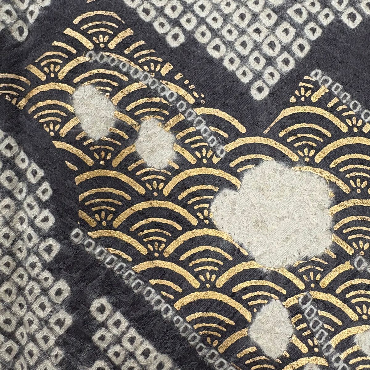 振袖禮服 身長159.5cm 袖長65.5cm M 雙層 菊花 梅花 刺繡 絞染 朱 純蠶絲 秀品級