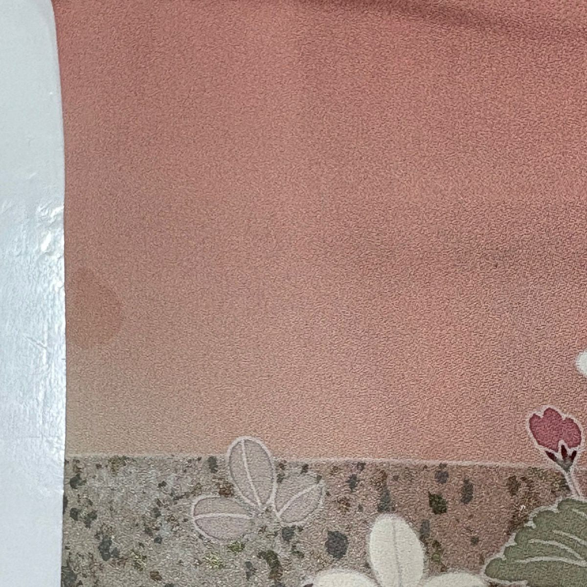 訪問服 身長168.5cm 袖長68cm L 雙層 菊花 霞 金銀彩 漸層 粉紅 純蠶絲 優品級