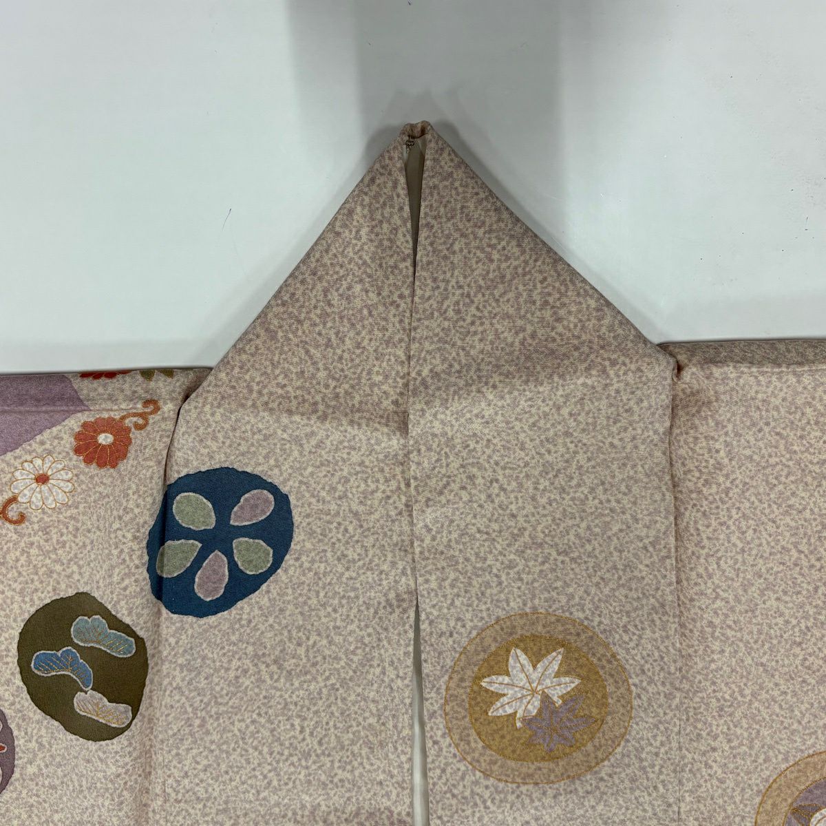 訪問服 身長153.5cm 袖長61cm S 雙層 落款有 松樹竹子梅花 鎌倉文 金絲 金銀彩 淺小豆 純蠶絲 優品級