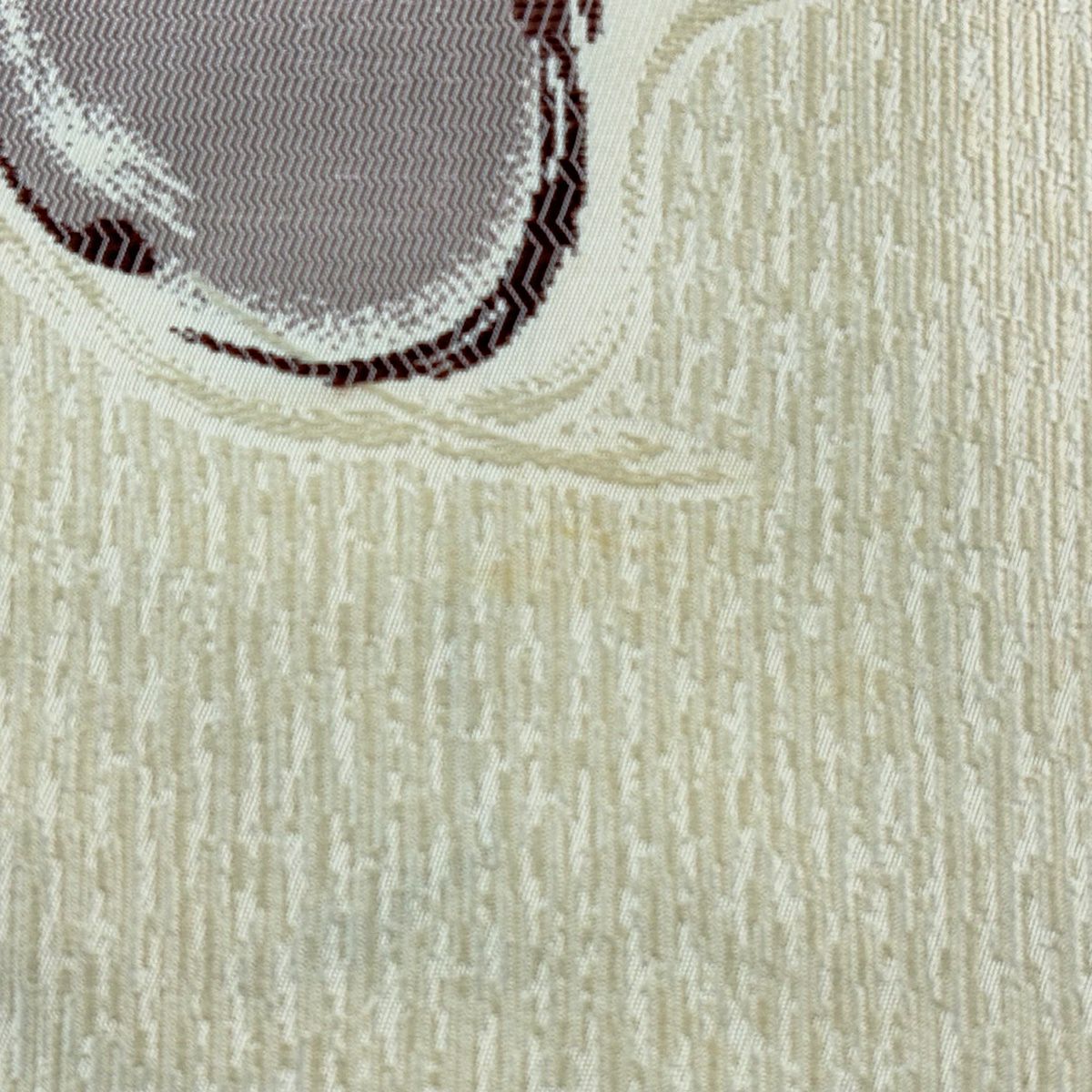 名古屋帶 秀品級 瓢箪 刺繡 米色 純蠶絲