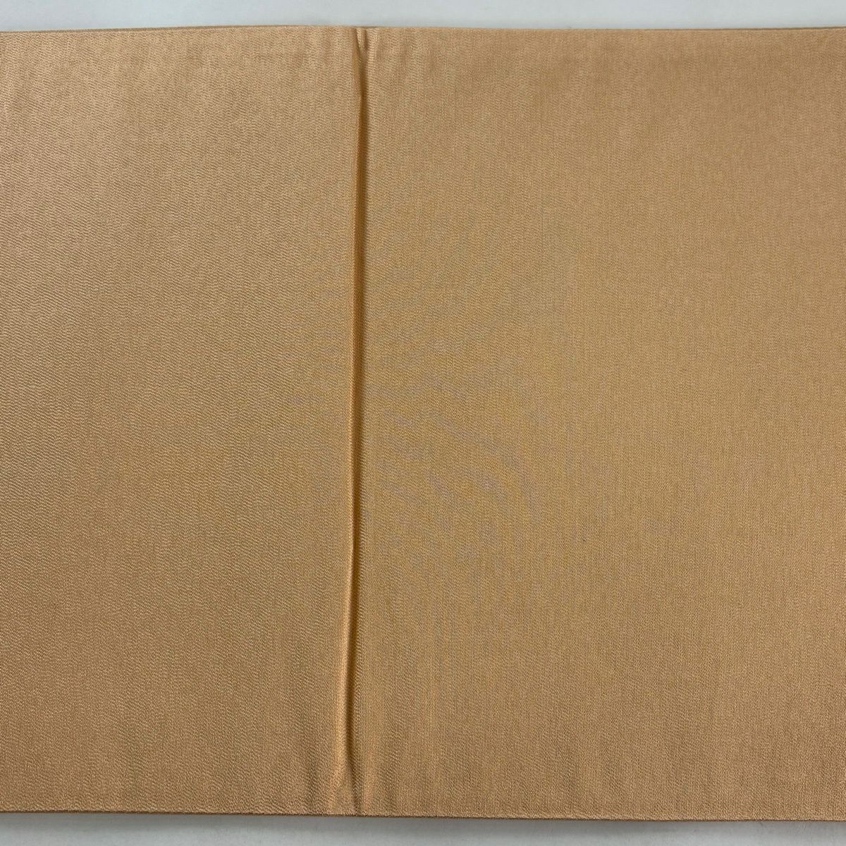 【美品】 袋帶 秀品級 熨斗紋 菊花 金金箔 金銀彩 淺橙色 六通 純蠶絲
