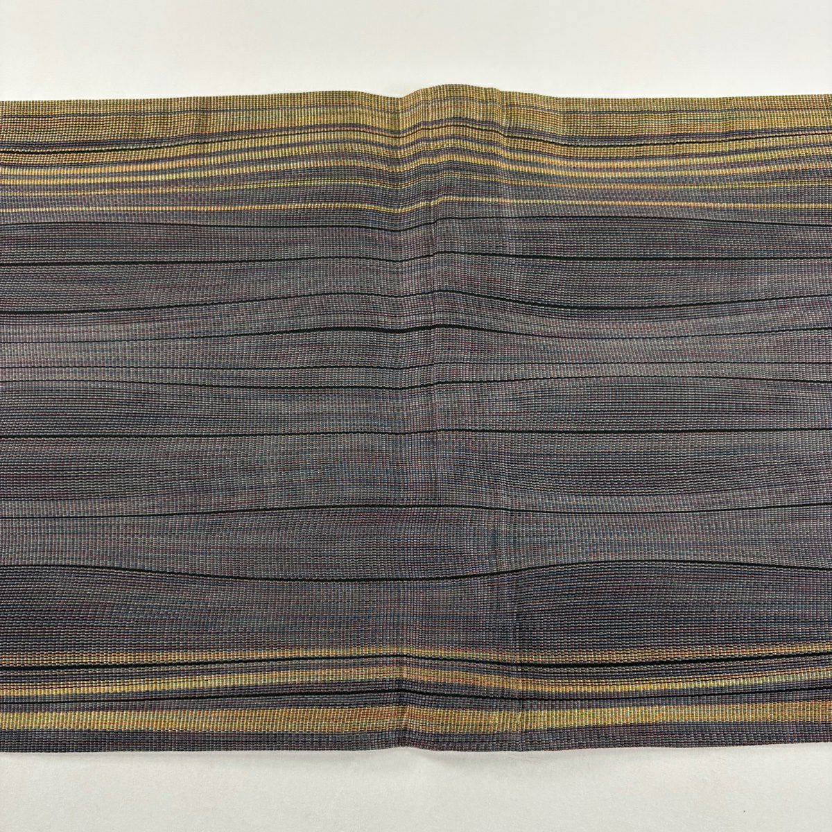 袋帶 秀品級 條紋 金絲 紅茶 全通 純蠶絲