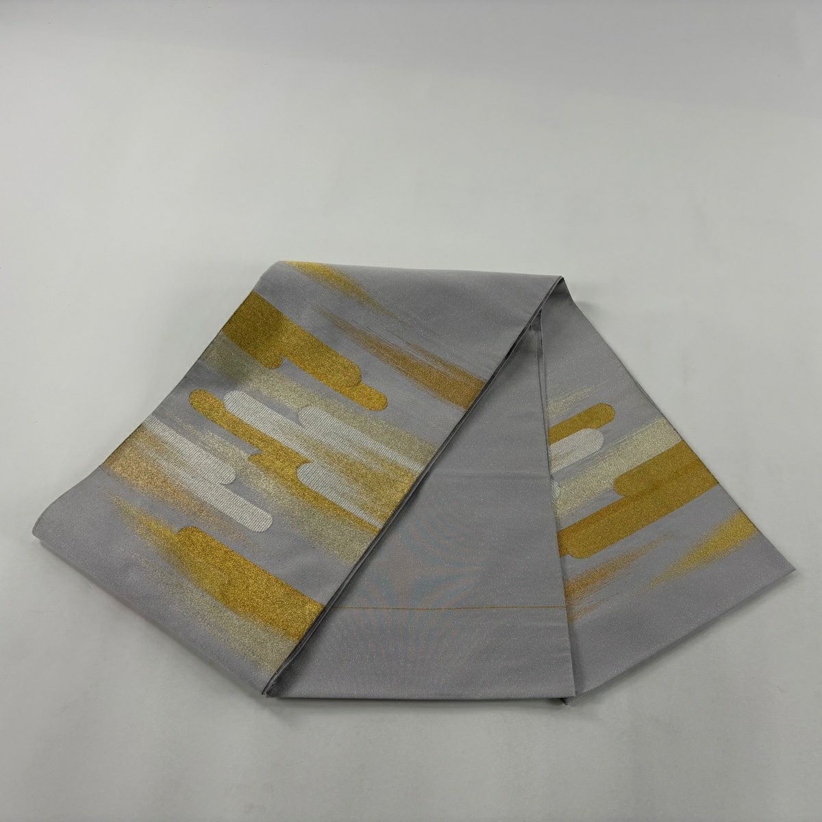 【美品】 袋帶 秀品級 ヱ霞 金銀彩 金金箔 淺紫 お太鼓圖案 純蠶絲