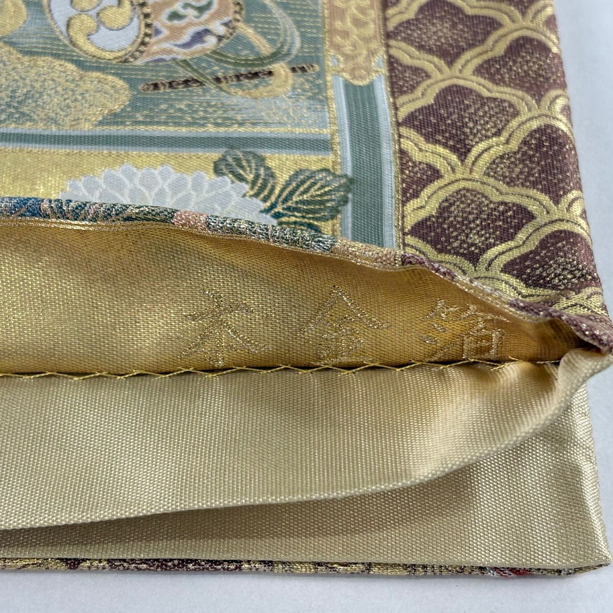 【美品】 袋帶 秀品級 高台寺蒔繪 金絲 金金箔 金 六通 純蠶絲