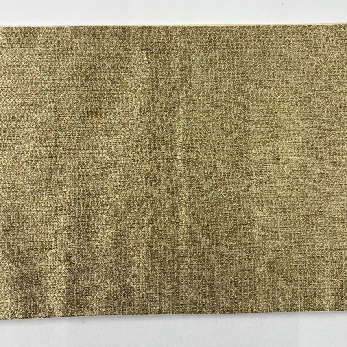 【美品】 袋帶 秀品級 鼓 枝花 刺繡 金絲 金 六通 純蠶絲
