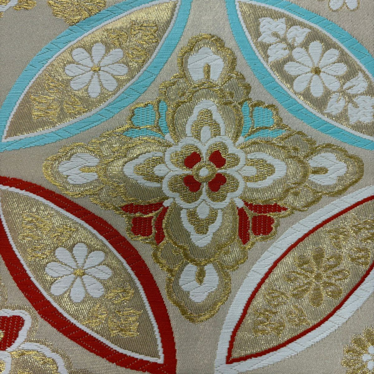 振袖禮服 身長162.5cm 袖長65.5cm M 雙層 花籠 波 金銀彩 染分 紅 純蠶絲 秀品級