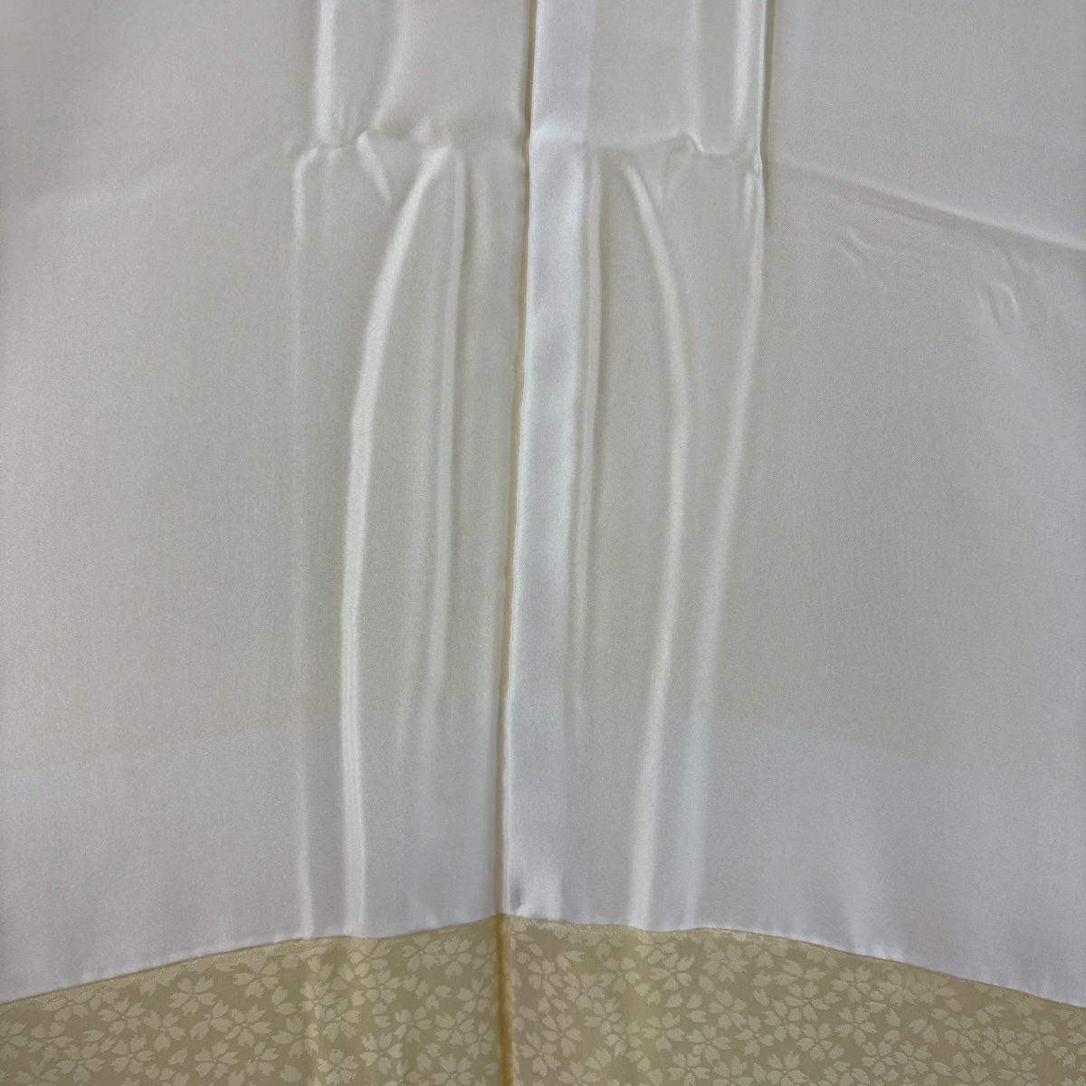 【美品】 付下 身長166cm 袖長65cm M 雙層 袋帶套裝 草花紋紋 漸層 淺黃 純蠶絲 優品級