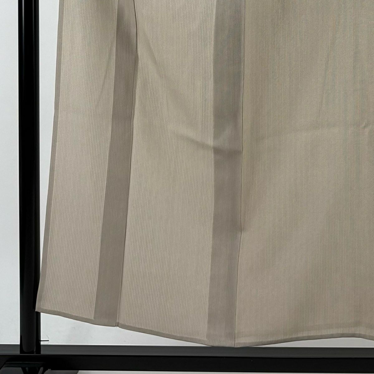 【美品】 紬織 身長155.5cm 袖長64.5cm M 雙層 落款あり 縦縞 灰茶 純蠶絲 秀品級