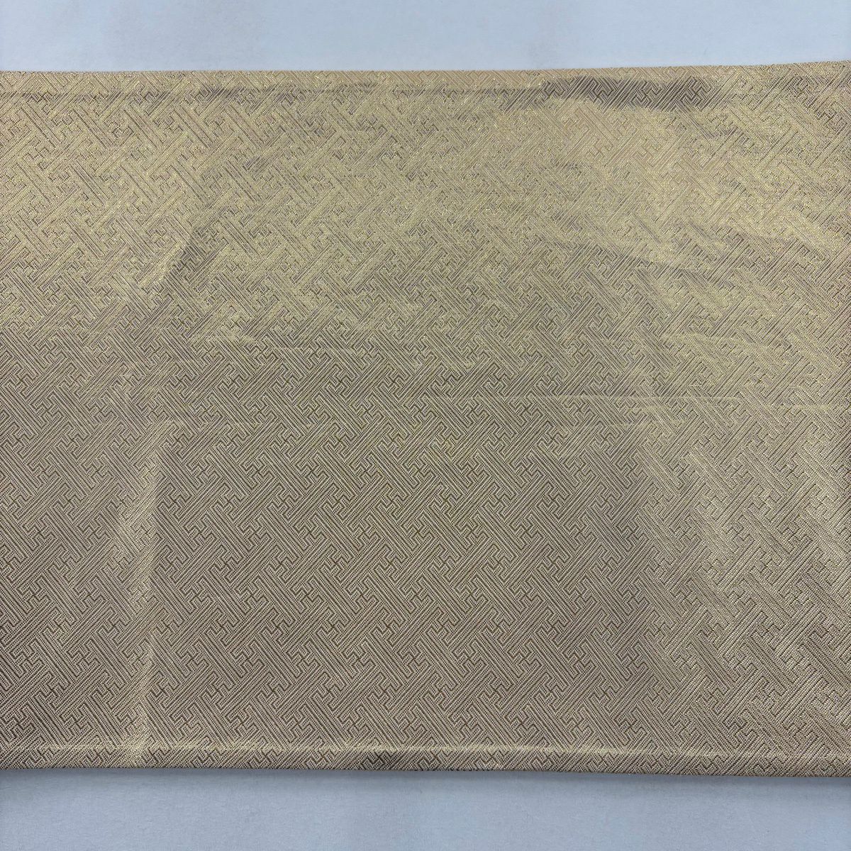 袋帶 秀品級 櫻花 斜格子 刺繡 金銀彩 淺綠 六通 純蠶絲