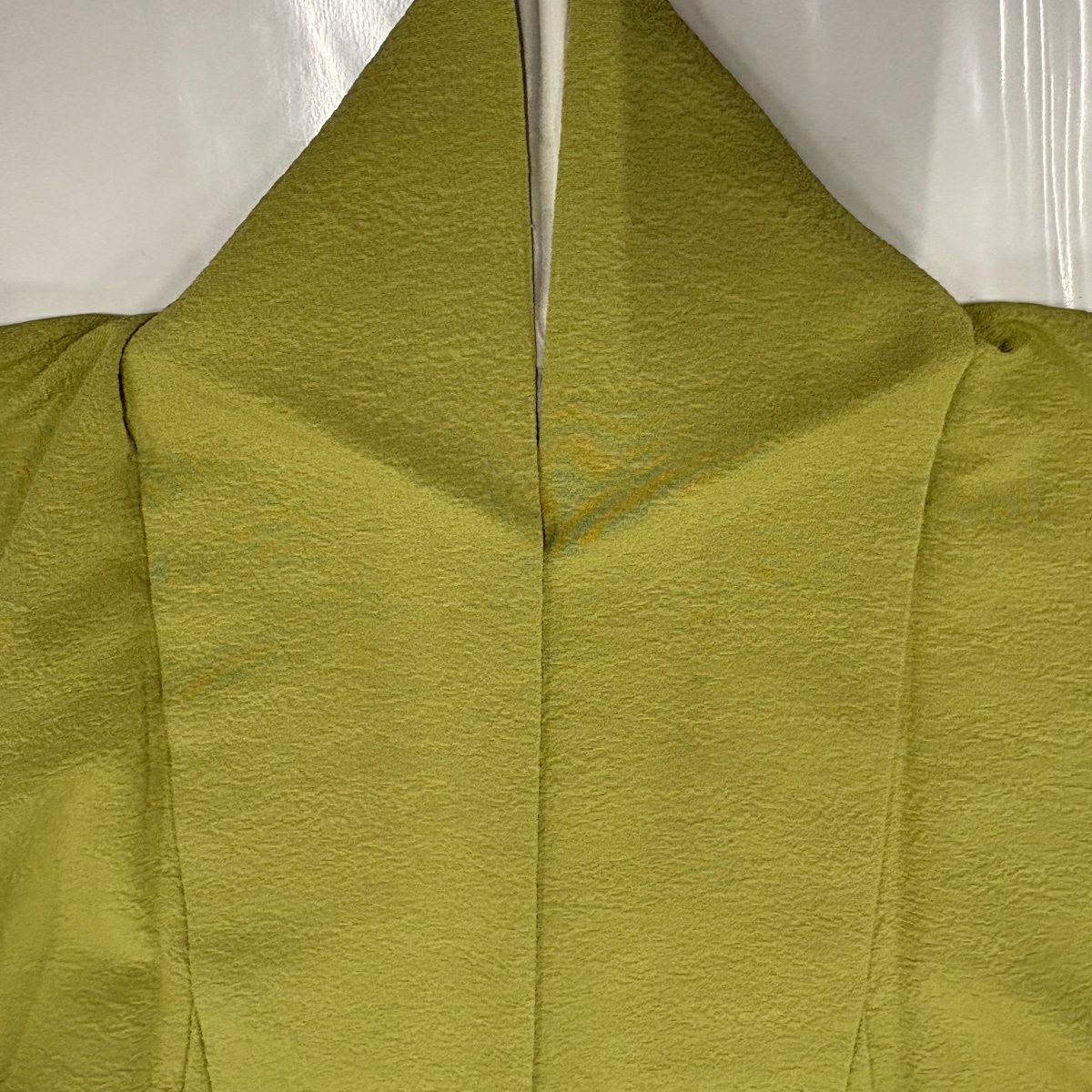 【美品】訪問服 身長160.5cm 袖長65cm M 雙層 落款あり 辻花染 金彩裝飾 抹茶 純蠶絲 名品級