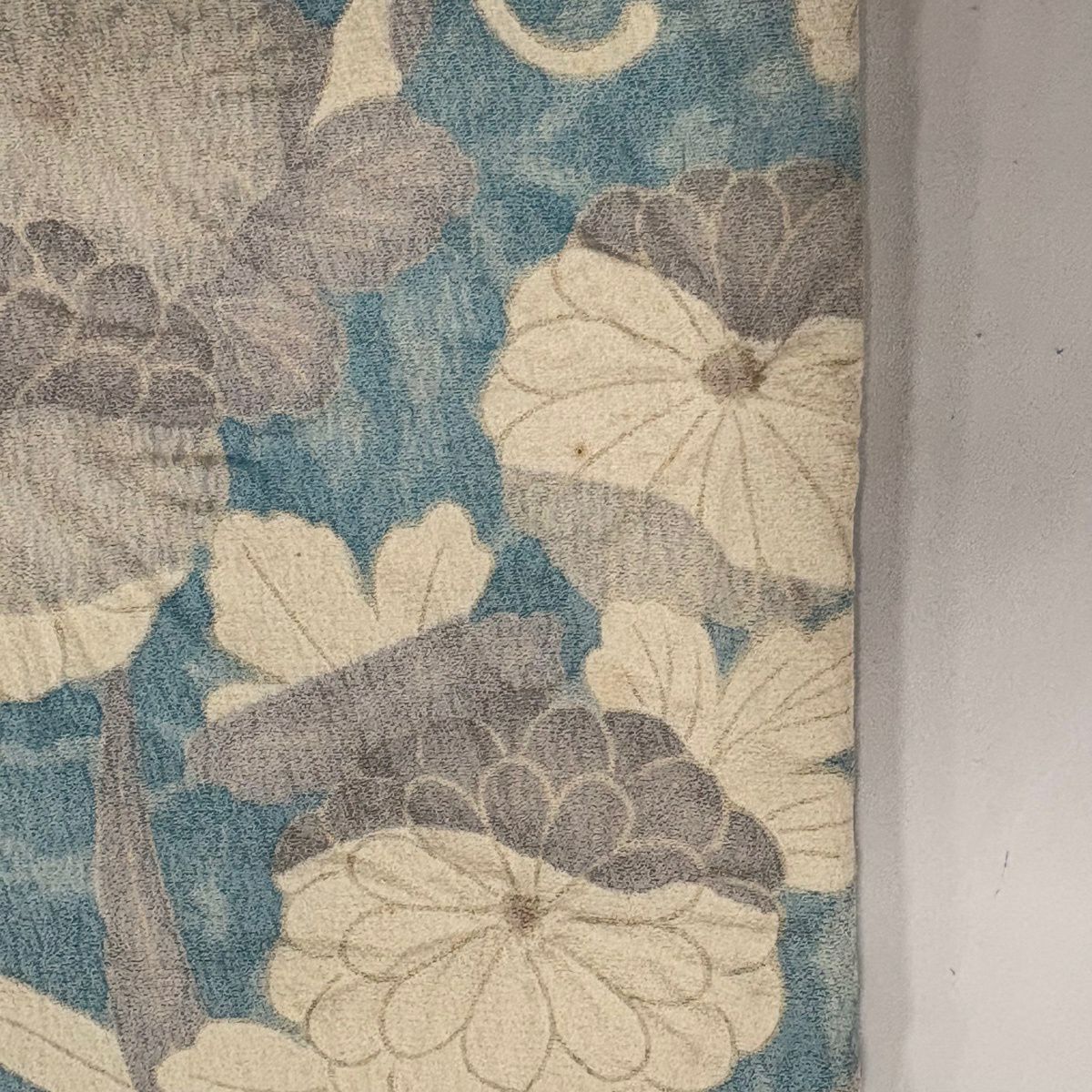 訪問服 身長161cm 袖長65cm M 雙層 菊花 草花紋紋 染分 絞染 黑灰 純蠶絲 名品級