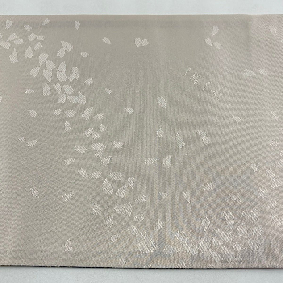 【美品】 袋帶 秀品級 櫻花 流水 金銀彩 紫色 六通 純蠶絲