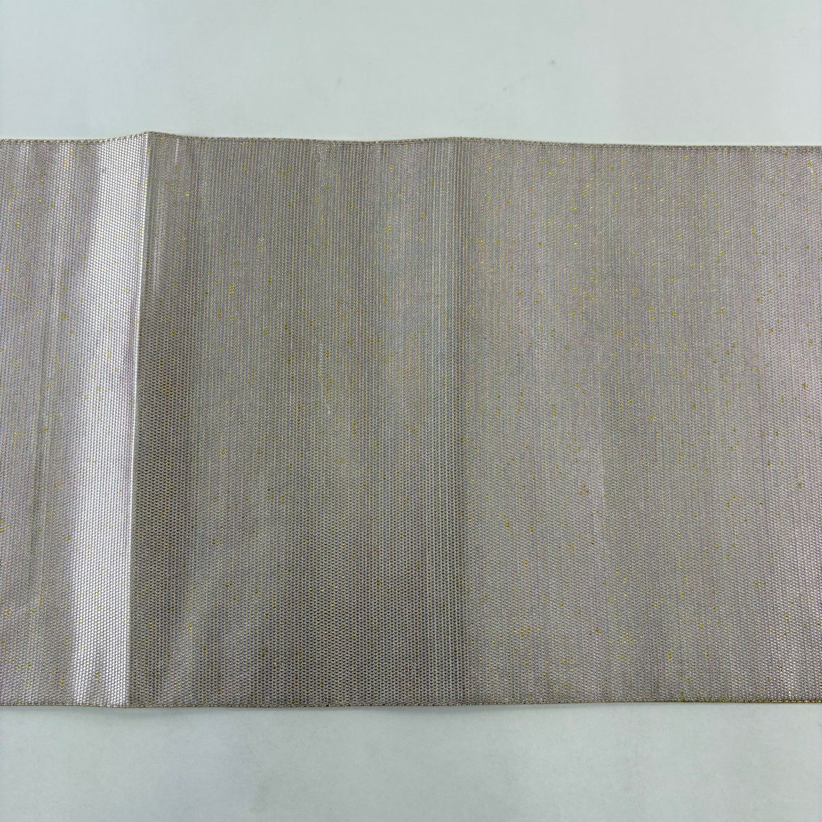 袋帶 秀品級 條紋 幾何圖案 金金箔 淺紫色 大鼓圖案 純蠶絲