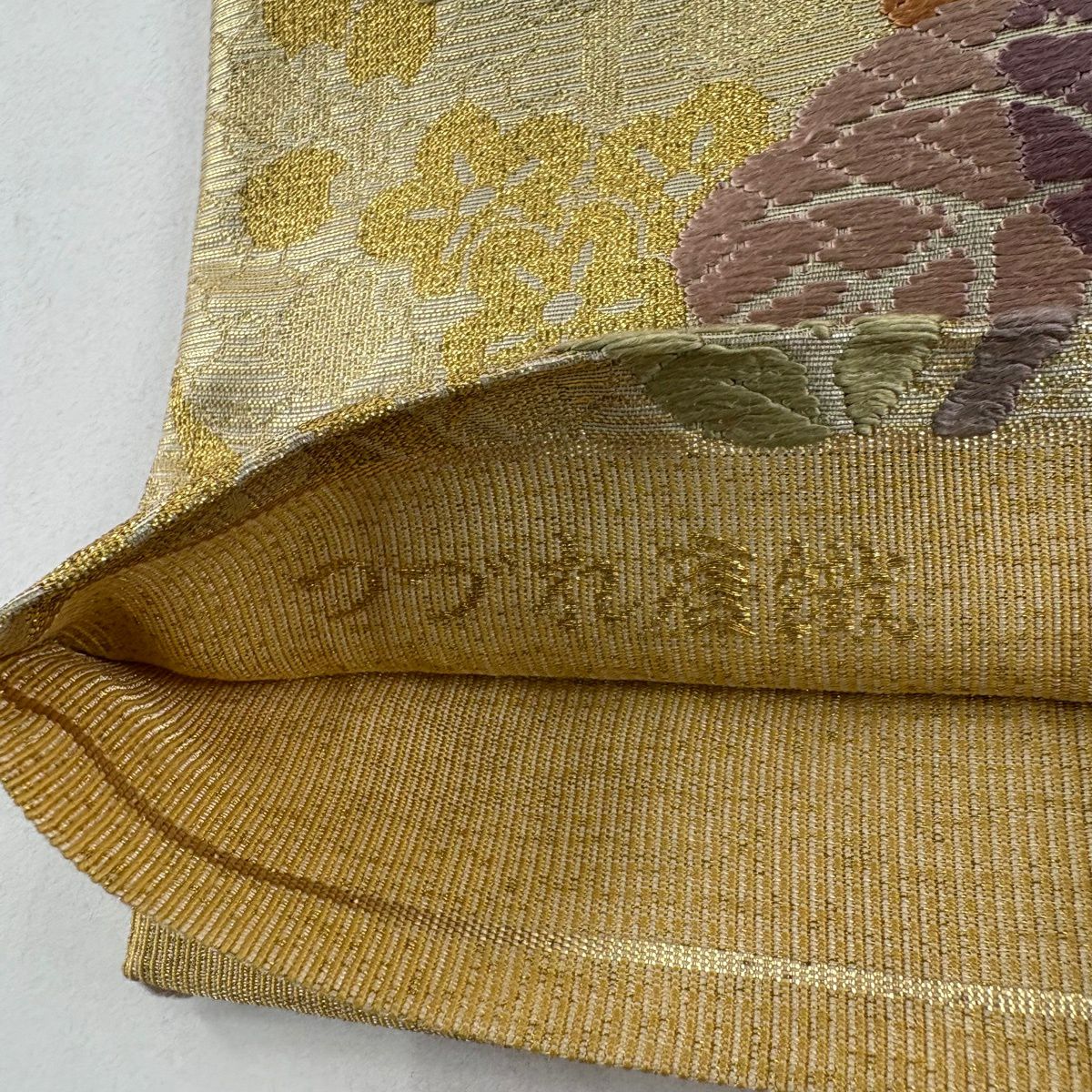 【美品】 袋帶 秀品級 桐 鳳凰 纏織 金金箔 金色 六通 純蠶絲