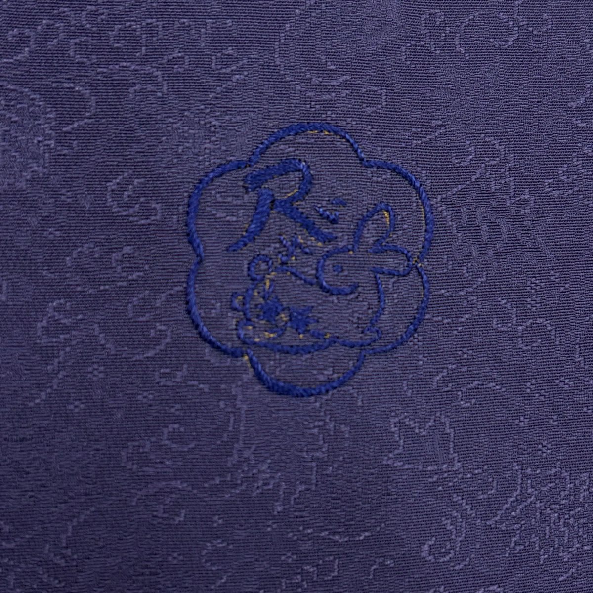 付下 身長162cm 袖長65cm M 雙層 落款有 兔子 櫻花 刺繡 金銀彩 紫 純蠶絲 名品級
