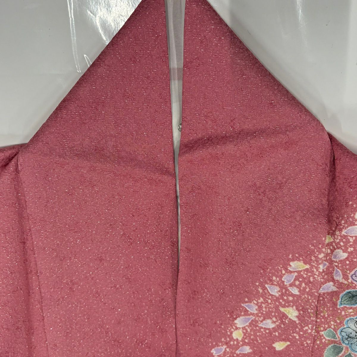振袖禮服 身長158cm 袖長68cm L 雙層 大和 辻花染 櫻 花銀通 金銀彩 粉紅 純蠶絲 名品級
