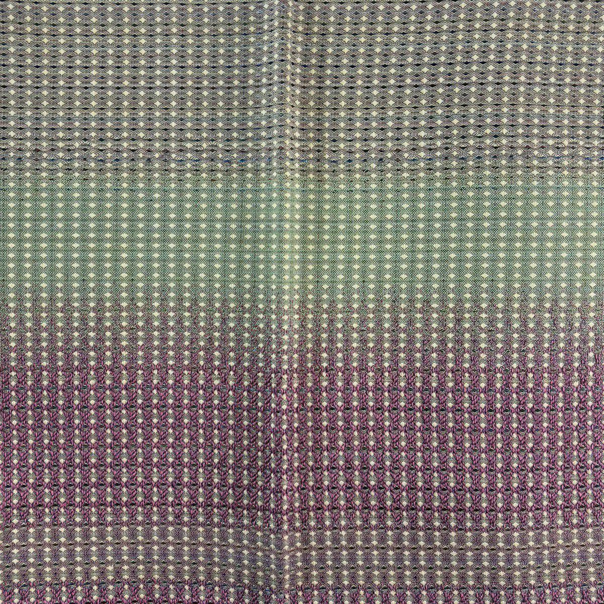 【美品】 袋帶 名品級 附落款 雙面使用 菱形紋 條紋 紫色 全通 純蠶絲