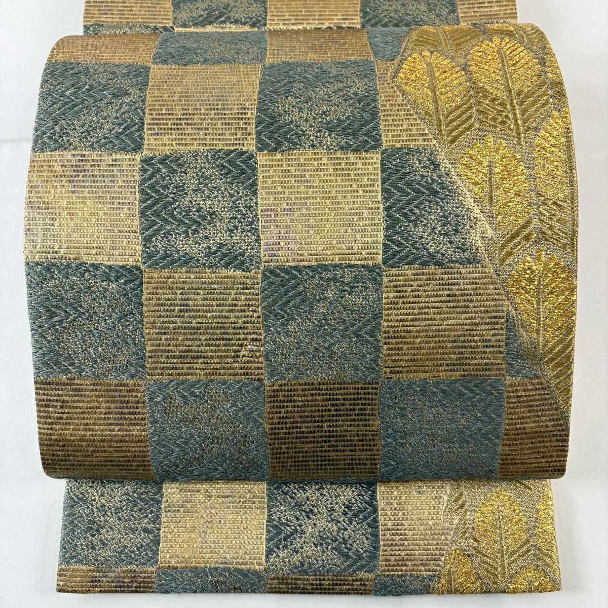 袋帶 名品級 若松樹 市松樹 金絲 金金箔 金 六通 純蠶絲