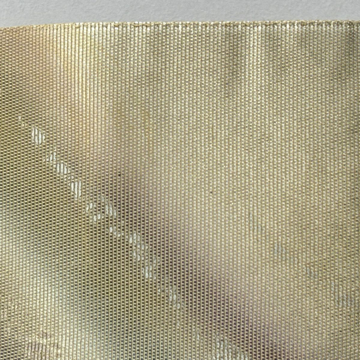 袋帶 名品級 霞 流水 螺鈿金金箔 米色 六通 純蠶絲