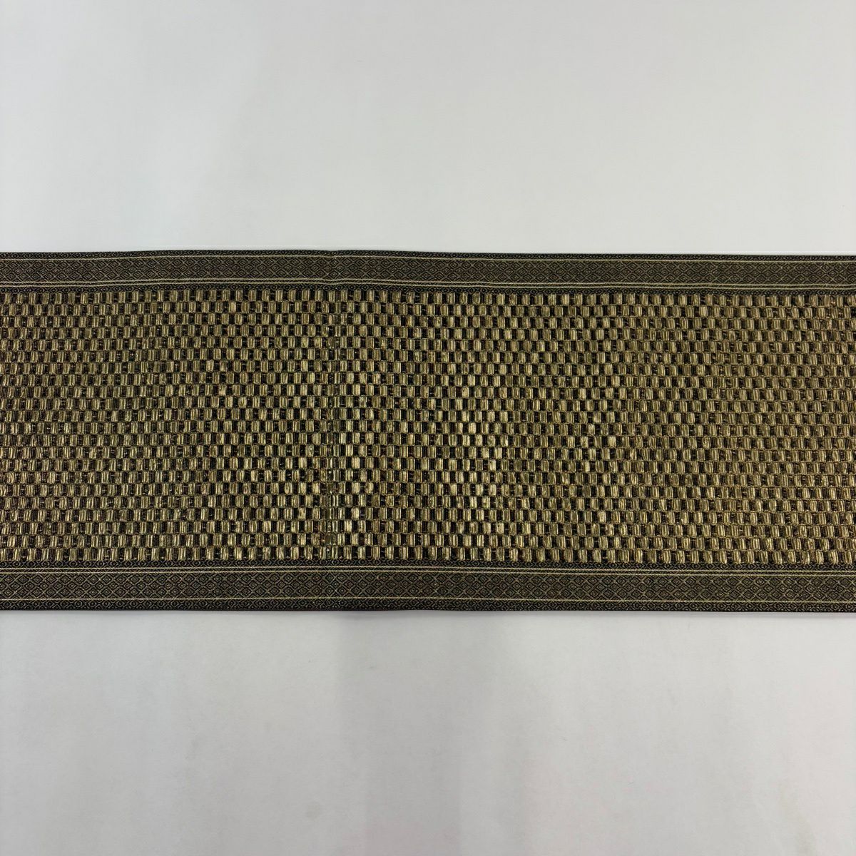 【美品】 袋帶 名品級 草花紋紋 鳥 金絲 刺繡 金色 大鼓圖案 純蠶絲