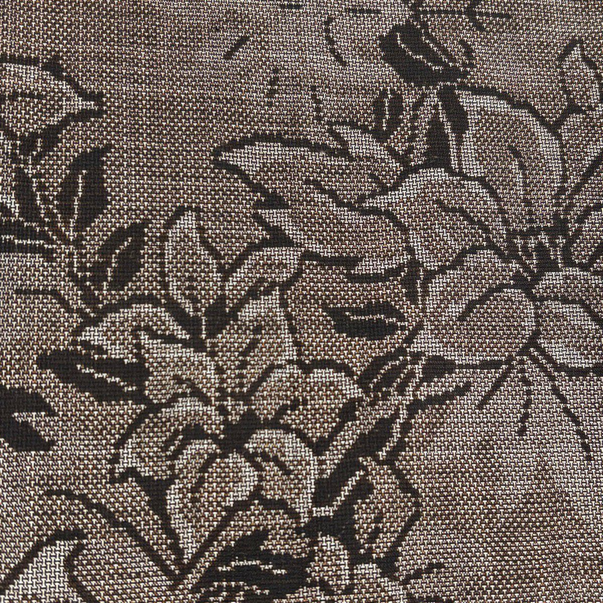 【美品】 紬織 身長162.5cm 袖長67cm M 雙層 草花紋 茶 純蠶絲 秀品級