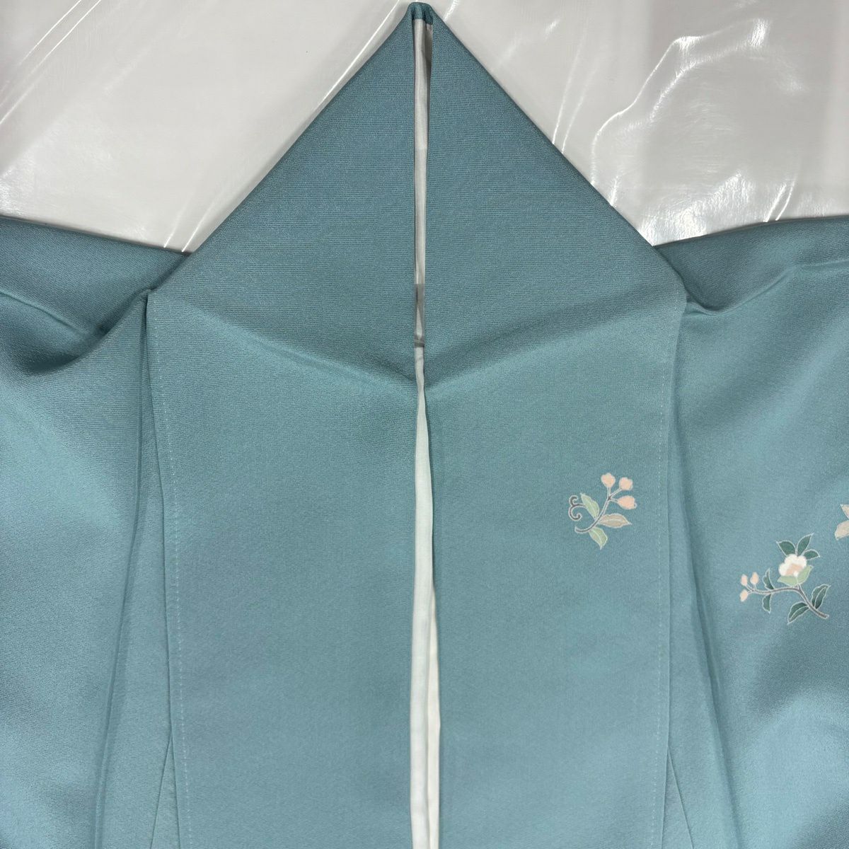 付下 身長159.5cm 袖長63.5cm S 雙層 華紋 花唐草紋 金絲 金銀彩 水藍 純蠶絲 秀品級