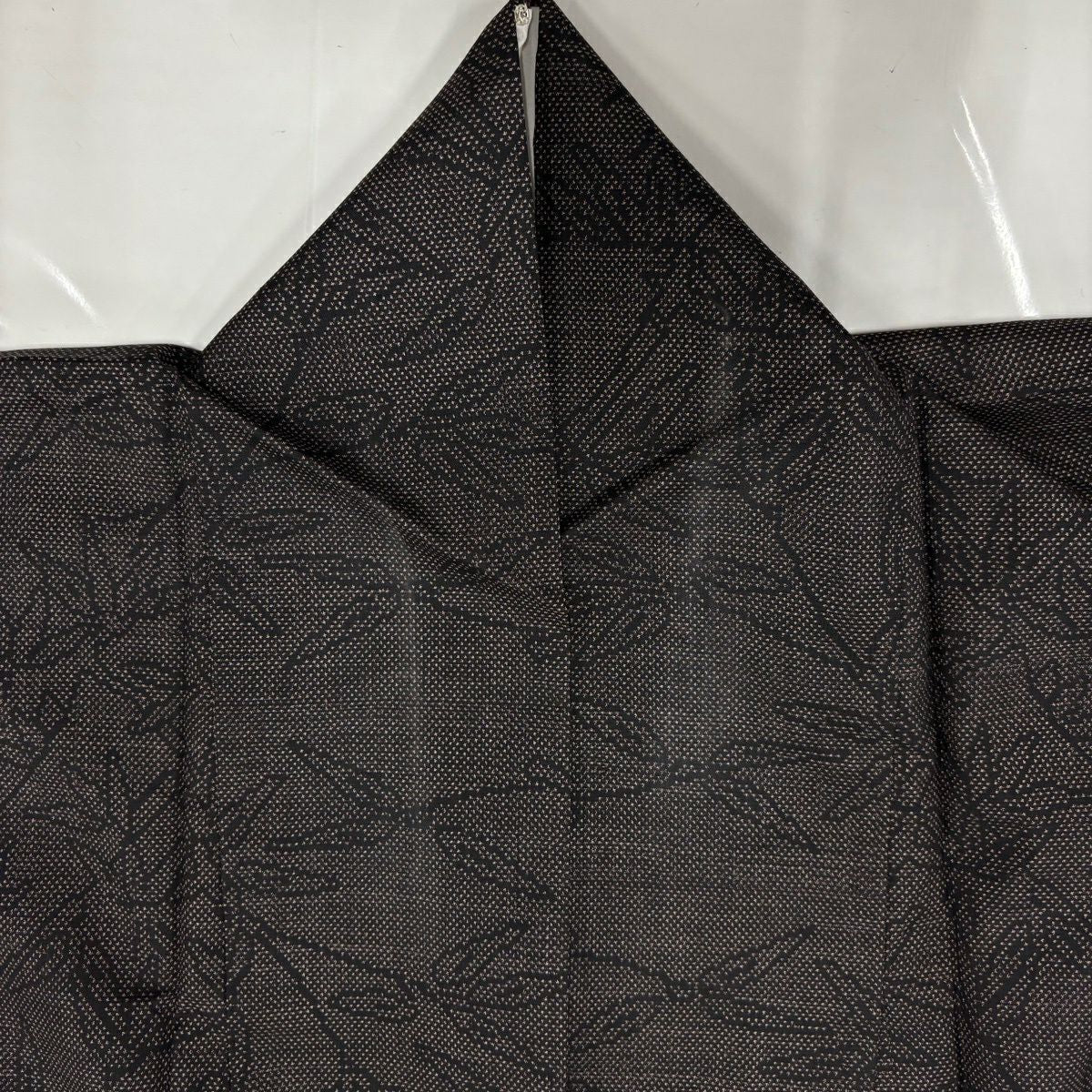大島紬織 身長162.5cm 袖長63cm S 雙層 竹子 焦茶 純蠶絲 秀品級