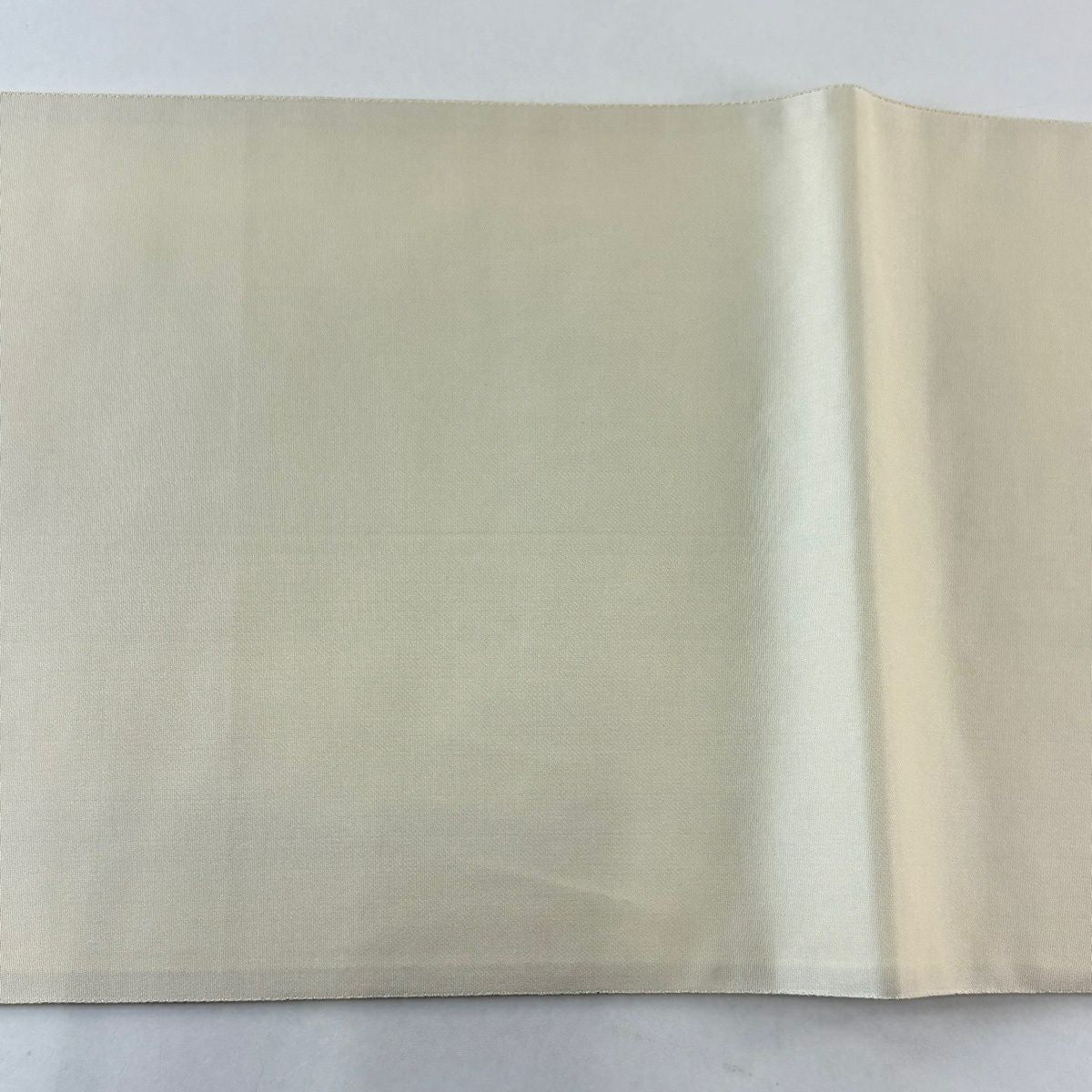 【美品】 袋帶 秀品級 華紋 仙鶴菱 金絲 米色 六通 純蠶絲