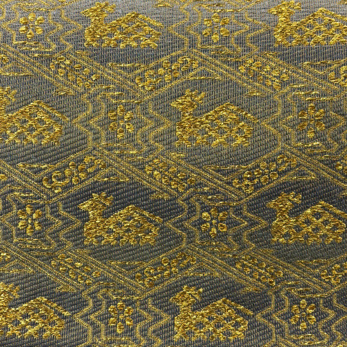 【美品】 袋帶 秀品級 有栖川文 花 金金箔 金絲 金 六通 純蠶絲