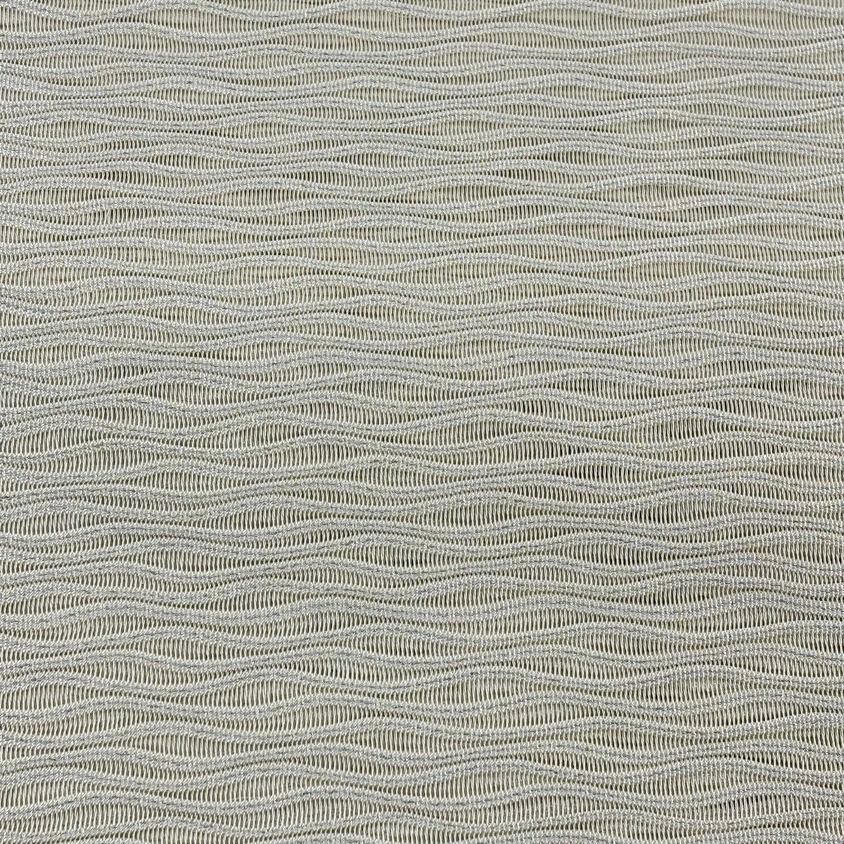 【美品】名古屋帶 秀品級 夏帶 隧道仕立 雜紋銀線 奶油色 純蠶絲