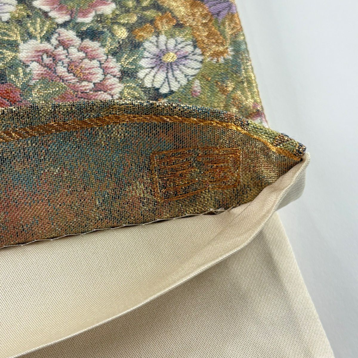 【美品】 袋帶 秀品級 京洛百景 金絲 金金箔 金色 六通 純蠶絲