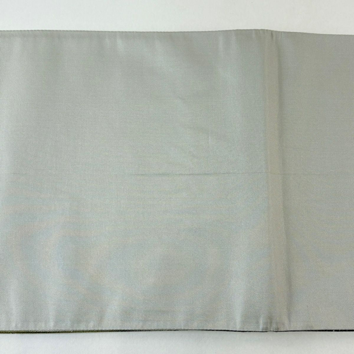 【美品】 袋帶 秀品級 樹木 よろけ縞 金銀彩 金金箔 灰紫 六通 純蠶絲