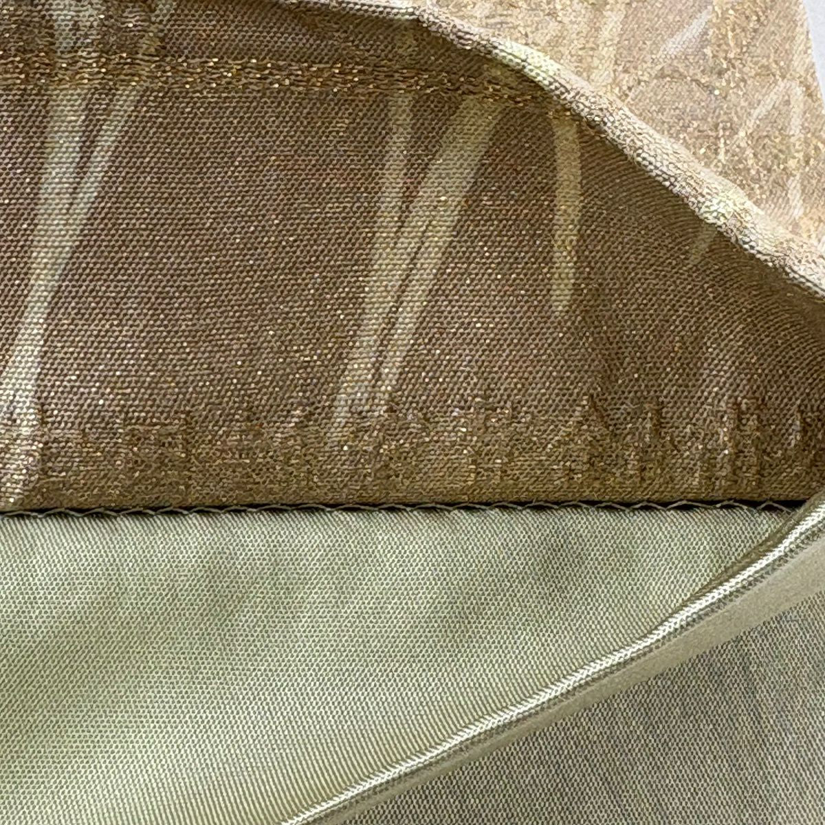 【美品】 袋帶 秀品級 落款あり 鳳翔 樹木 金銀彩 金通 薄茶 純蠶絲 お太鼓柄