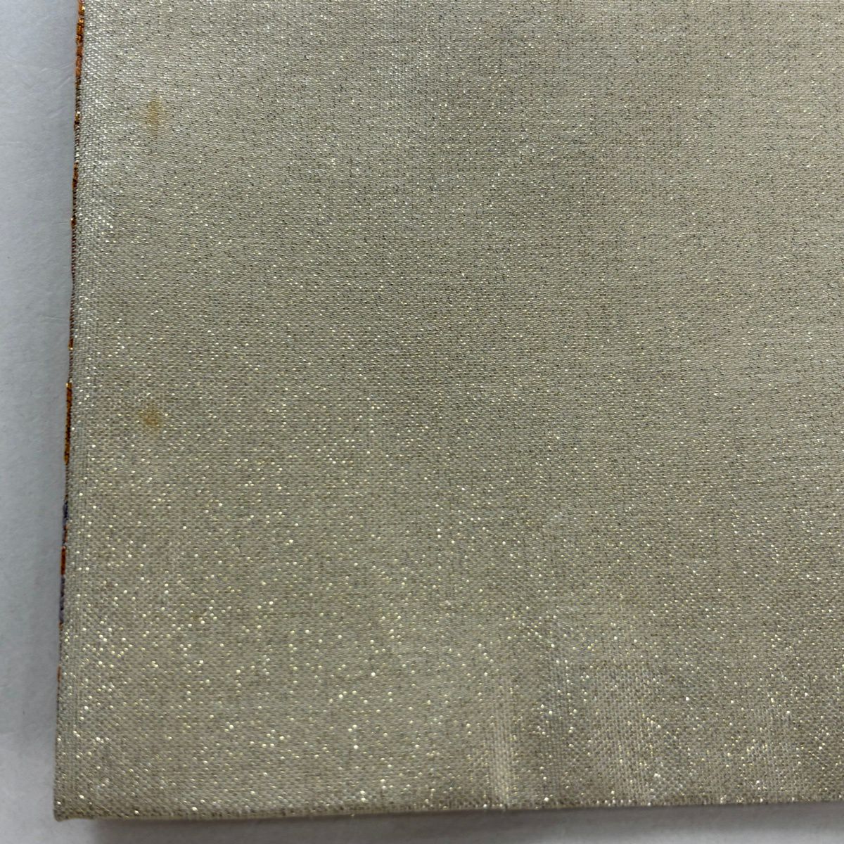 【美品】 袋帶 秀品級 華紋 扇子面 金絲 金金箔 銀 六通 純蠶絲