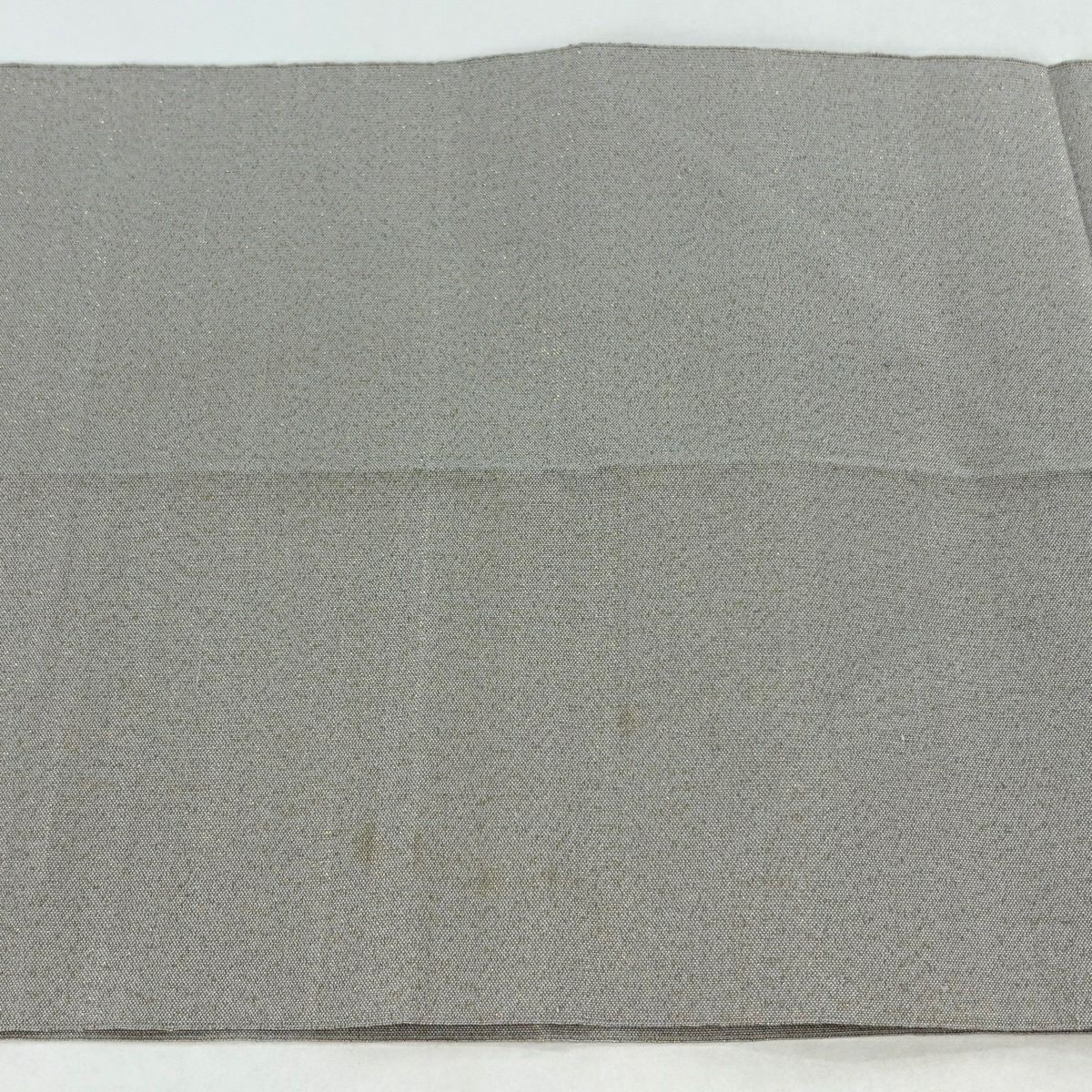 名古屋帶 秀品級 八寸名古屋帶 松樹葉仕立 幾何學 金線 灰白 純蠶絲
