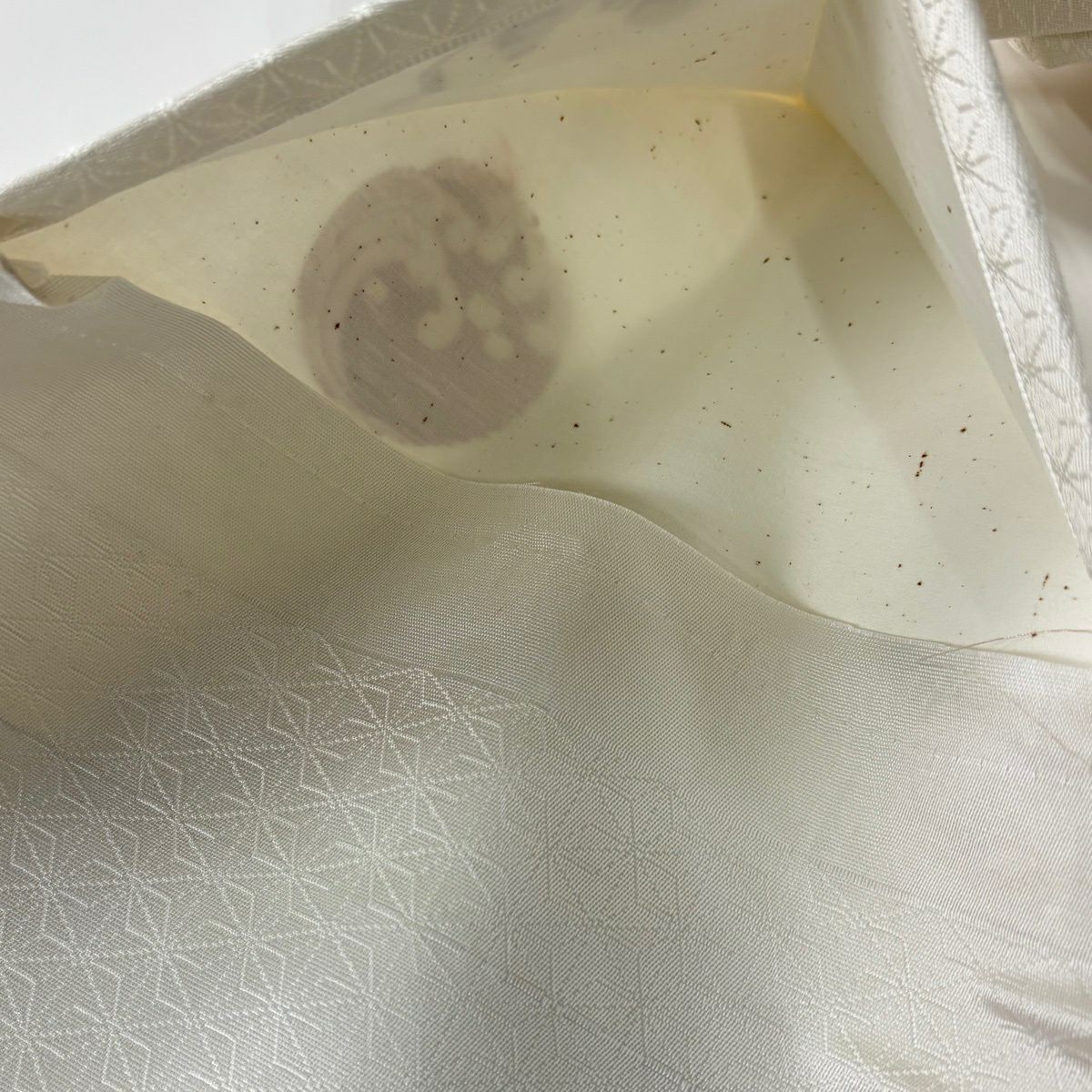 名古屋帶 秀品級 圓文 波頭 奶油色 純蠶絲