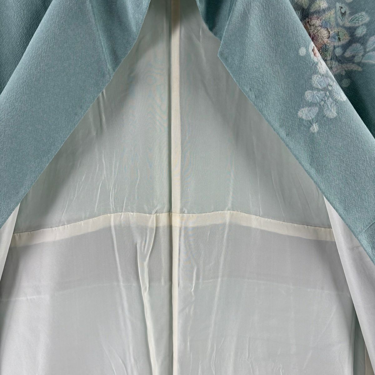 訪問服 身長160cm 袖長63cm S 雙層 辻花染 漸層 淺綠 純蠶絲 優品級