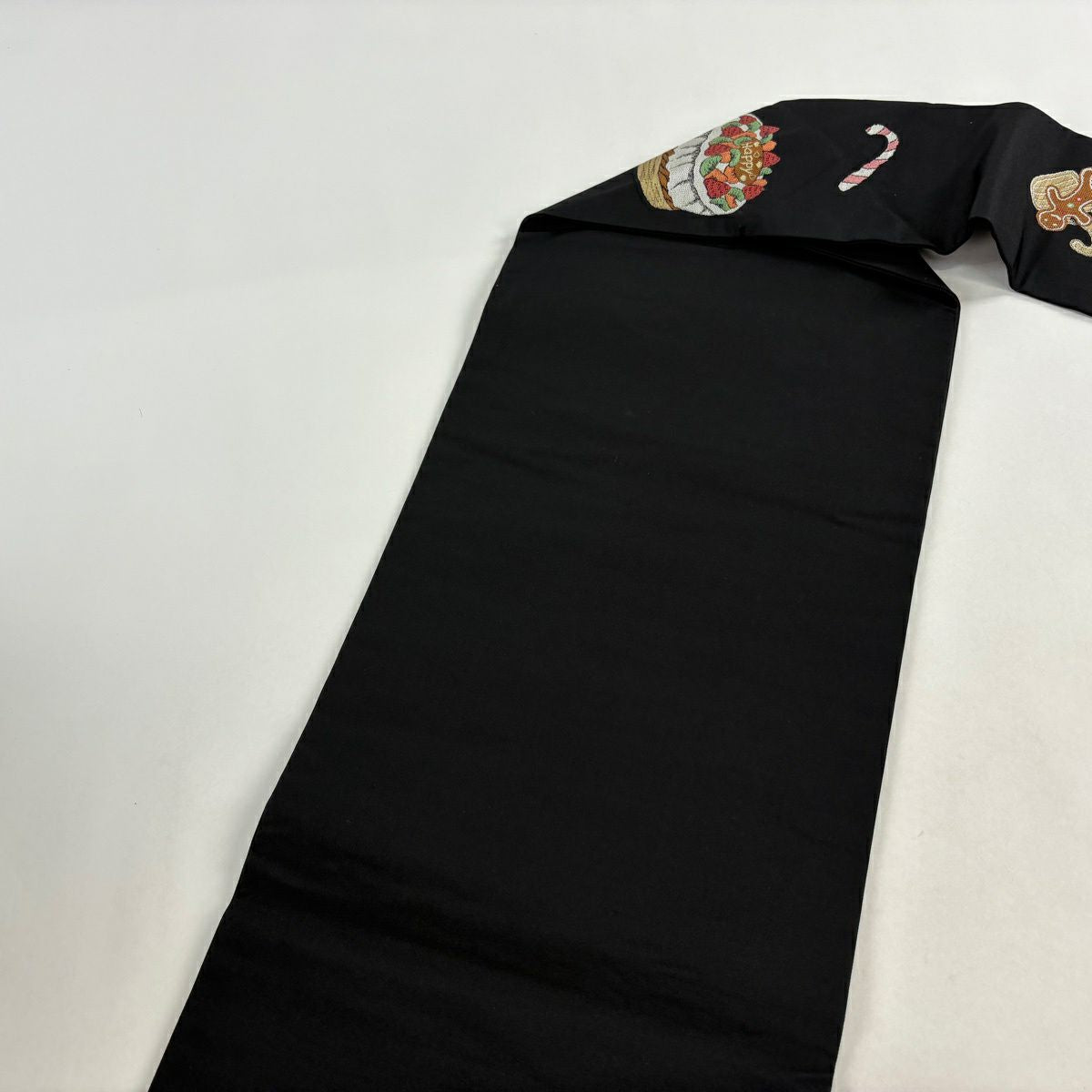 【美品】名古屋帶 逸品級 蛋糕 糖果 黑 純蠶絲