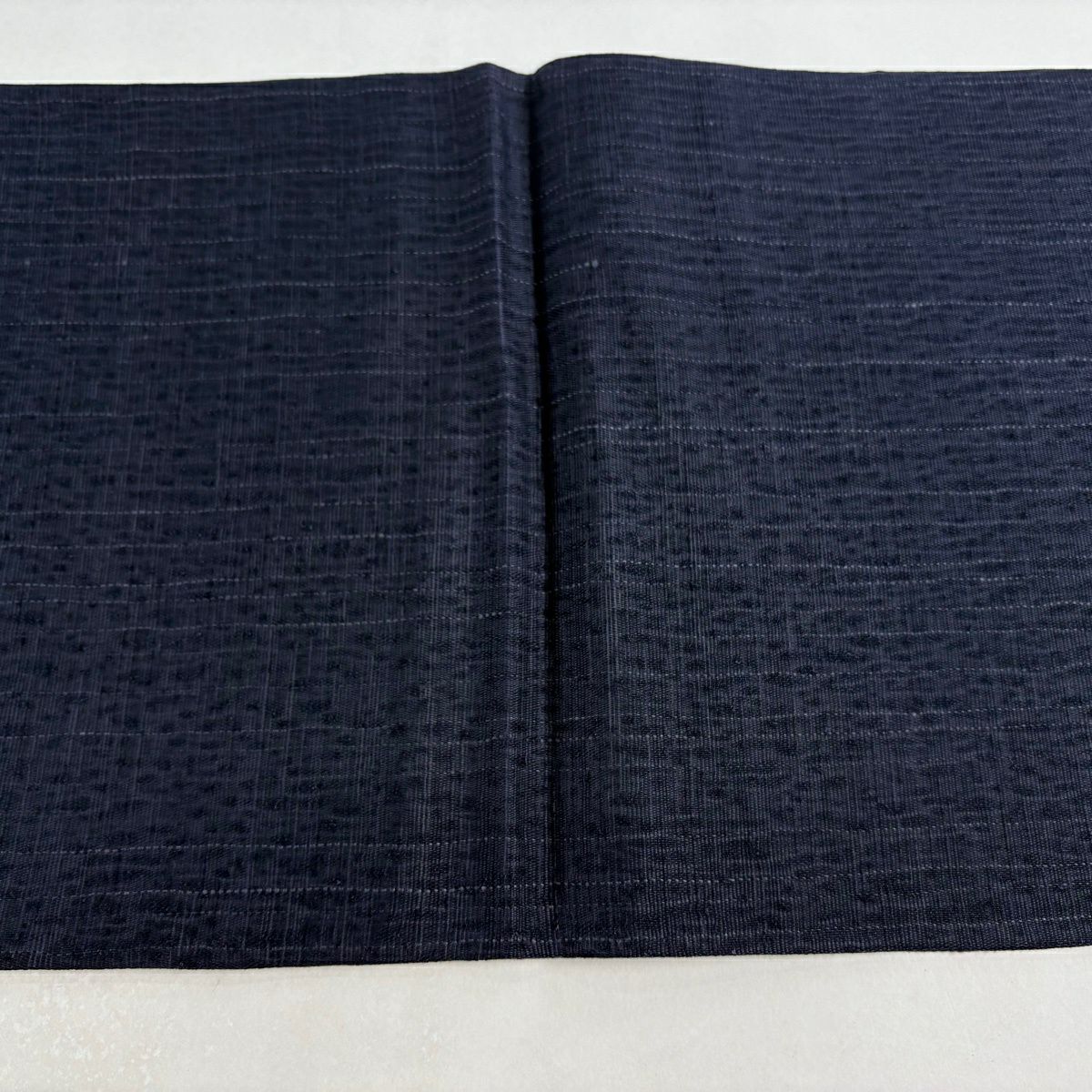 【美品】 袋帶 逸品級 有職紋樣 七寶刺繡 深藍 大鼓圖案 純蠶絲