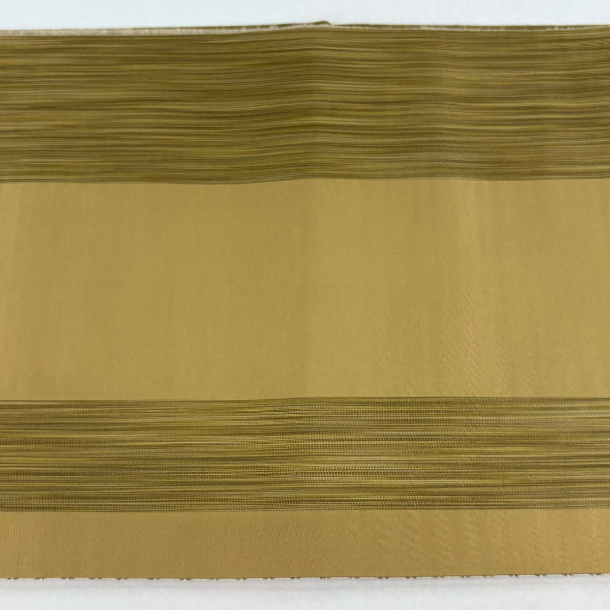【美品】 袋帶 逸品級 條紋 淺茶 全通 純蠶絲