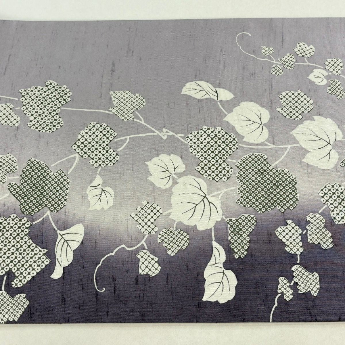 【美品】 袋帶 逸品級 落款あり 証紙あり 牛首紬織織 蔦 紫 全通 純蠶絲