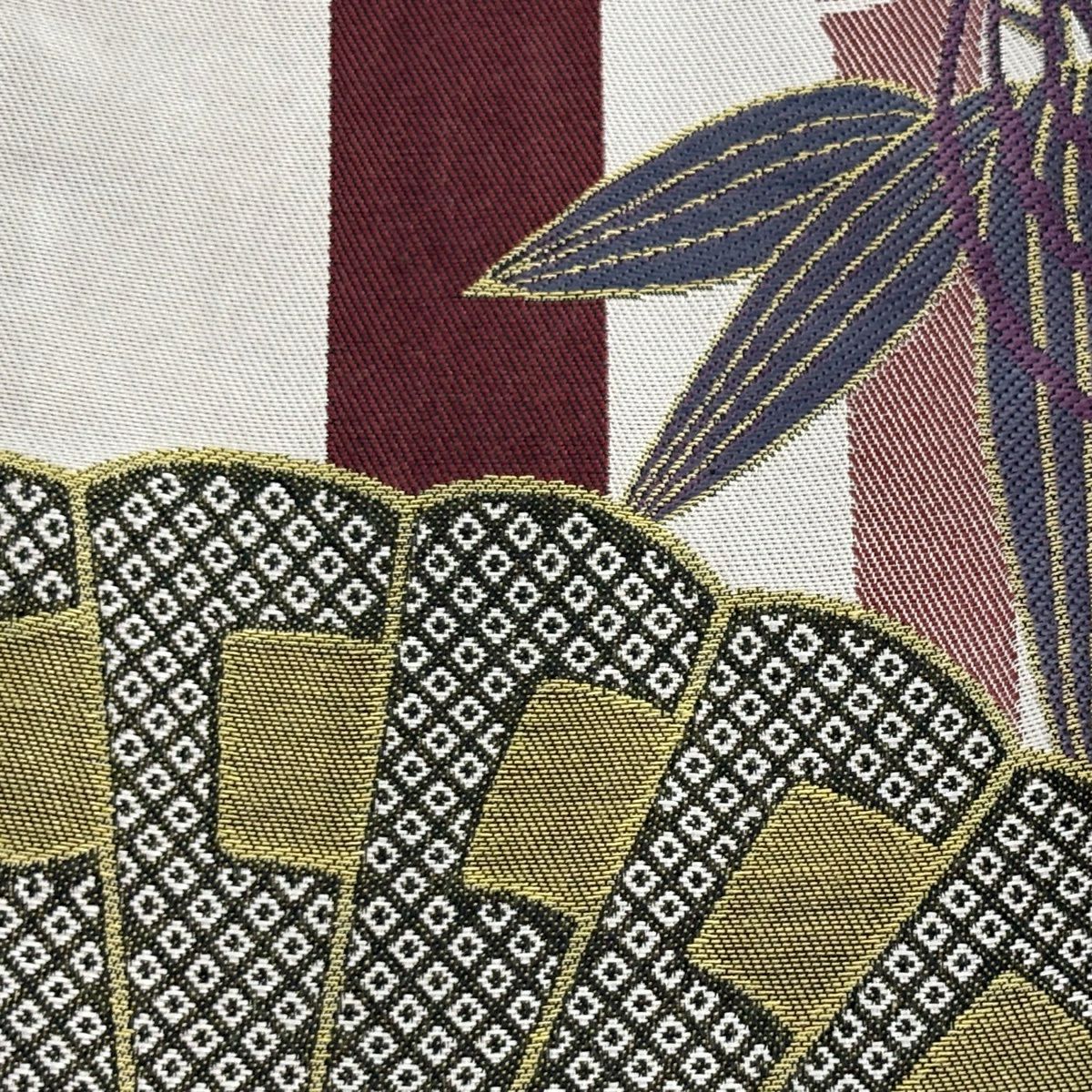 半幅帶 優品級 桧扇子 竹子 灰 化纖