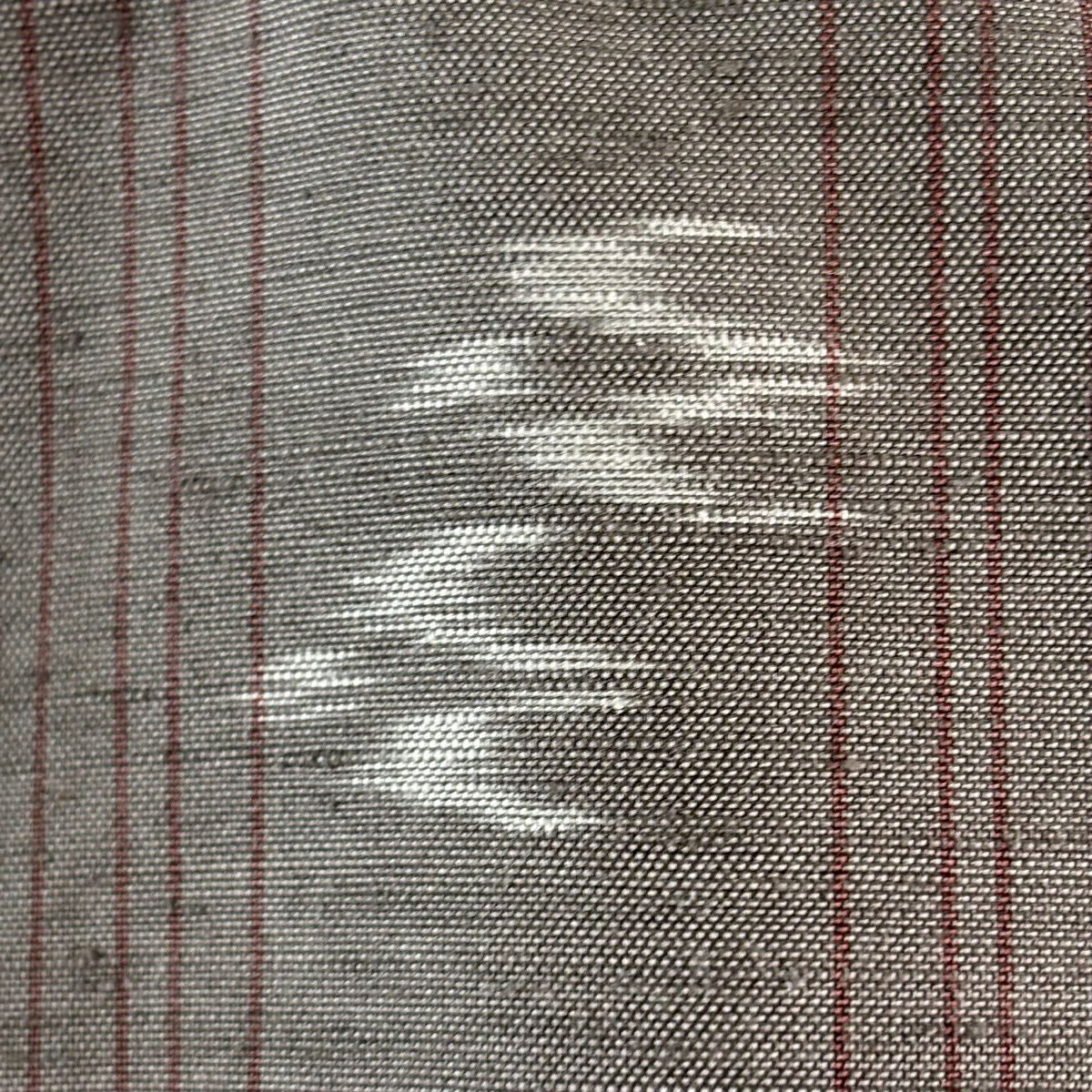 【美品】 紬織 身長158cm 袖長62cm S 雙層 琉球絣 縱條 燕 灰色 純蠶絲 逸品級