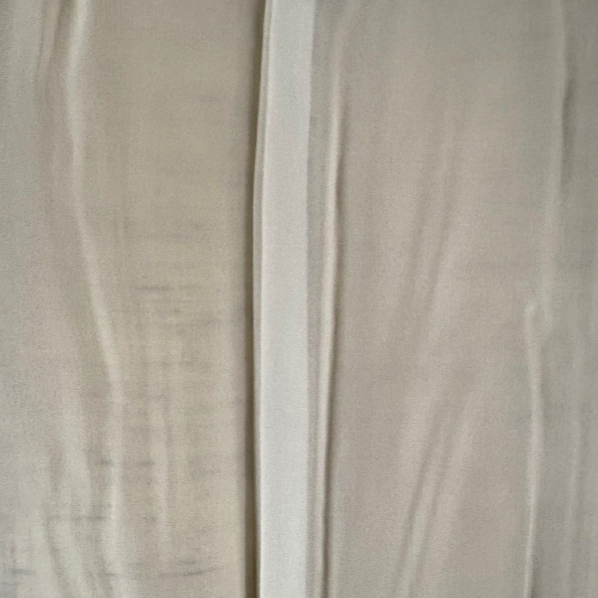 紬織 身長163.5cm 袖長66cm M 雙層 鳥獸戲畫 垂直條紋 米色 純蠶絲 逸品級