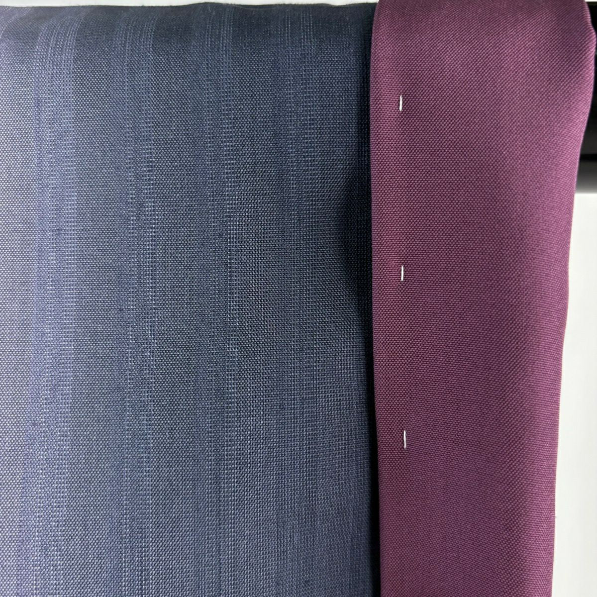 【美品】 紬織 身長154.5cm 袖長64cm M 雙層 小千谷紬織 證書附帶 縱條紋 縱漸層 紫 純蠶絲 逸品級