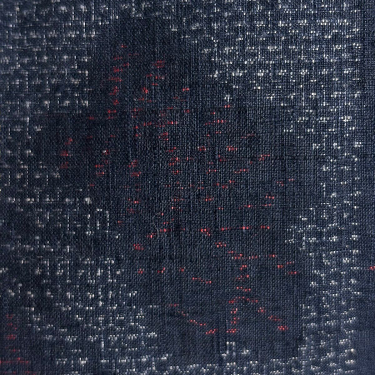 【美品】結城紬織 身長155.5cm 袖長62cm S 雙層 本場結城紬織 證書附帶 草花紋紋 龜甲絣 深藍 純蠶絲 逸品級